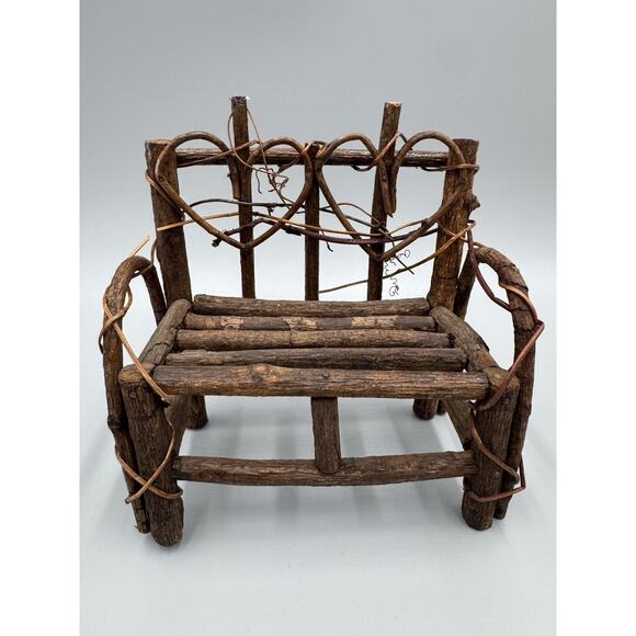 Vintage Rustic Primitive Wooden Doll Bench - Picture 1 of 8